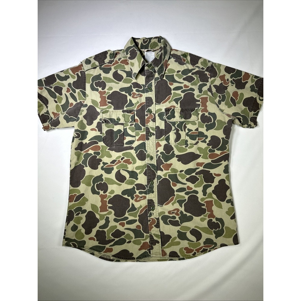 Vintage Walls Shirt Men Large Green Duck Camo USA Made Hunting Gorecore Outdoor